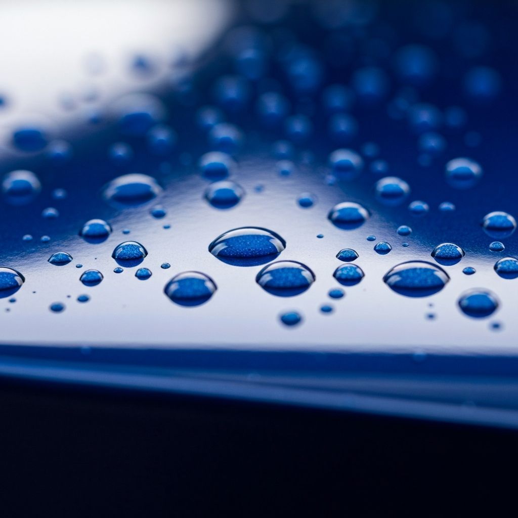 Ceramic coating water beading